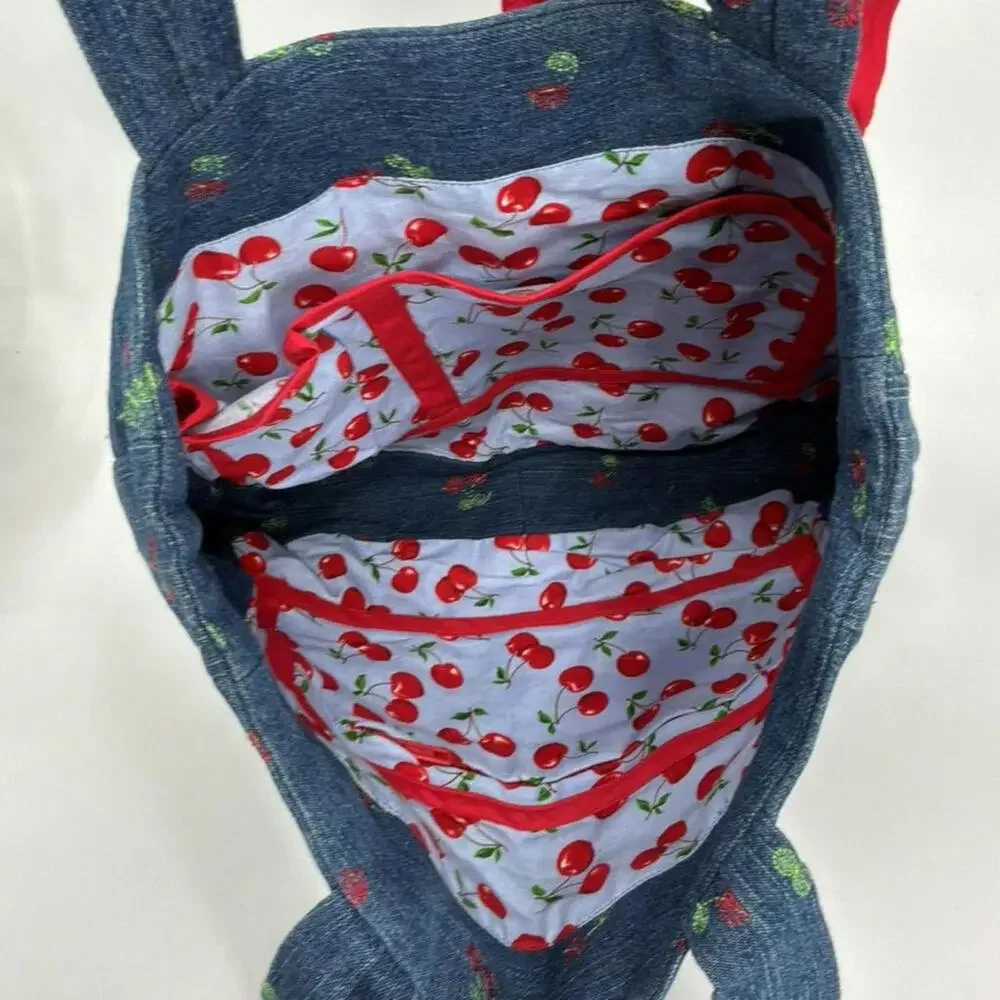 Cherry denim tote bag - Picture 6 of 6